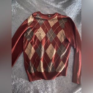 Vintage argyle long sleeve sweater